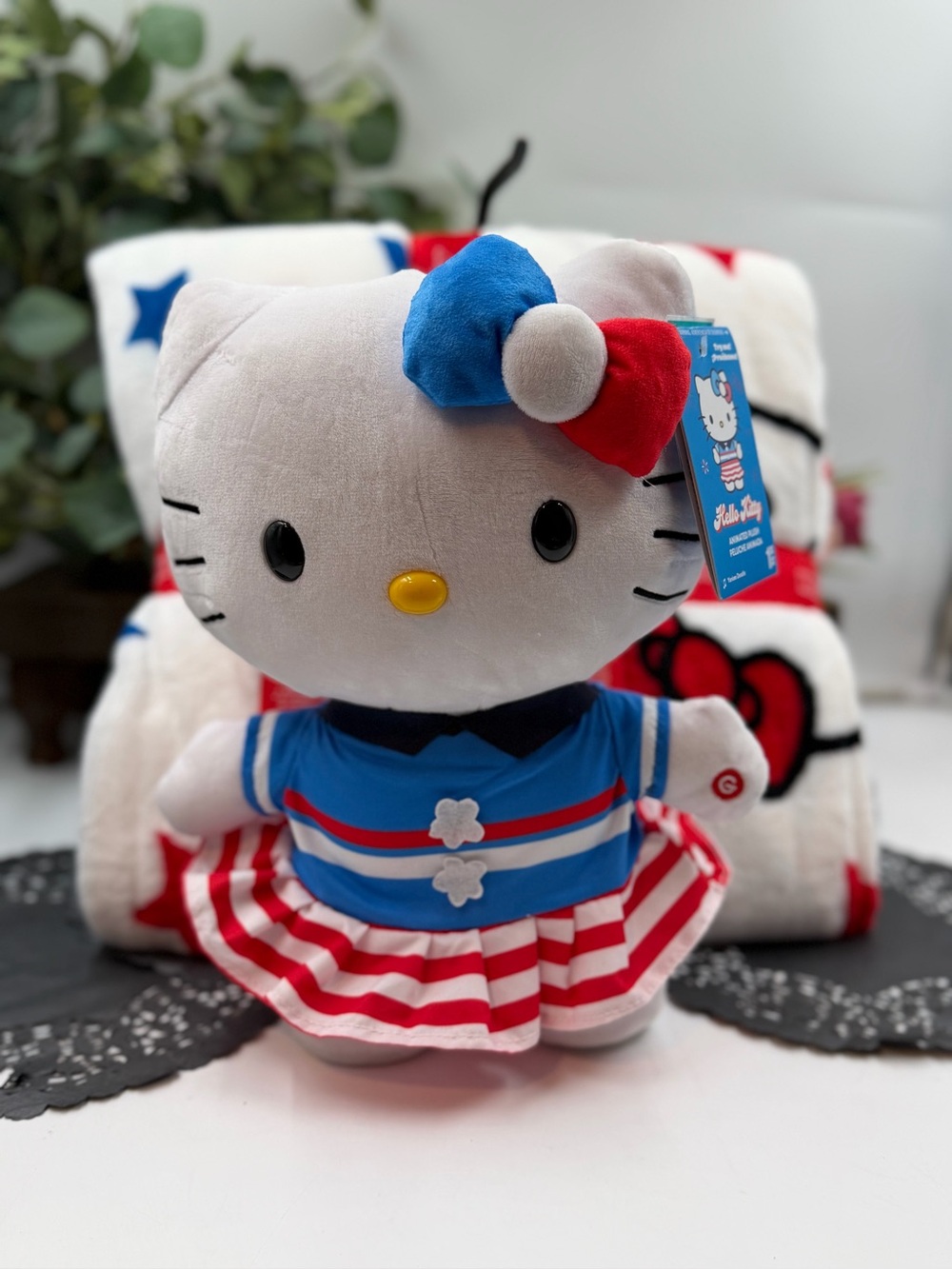 Hello Kitty Red, White & Blue Dress Plush by Hello Kitty